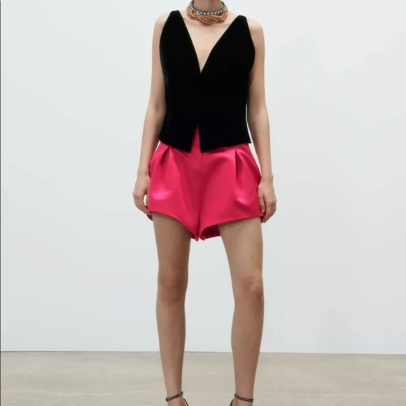 Zara Black Combination Velvet Vest - Picture 4 of 11